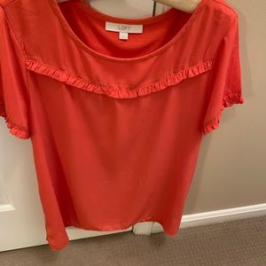 Loft blouse with shirttail hem